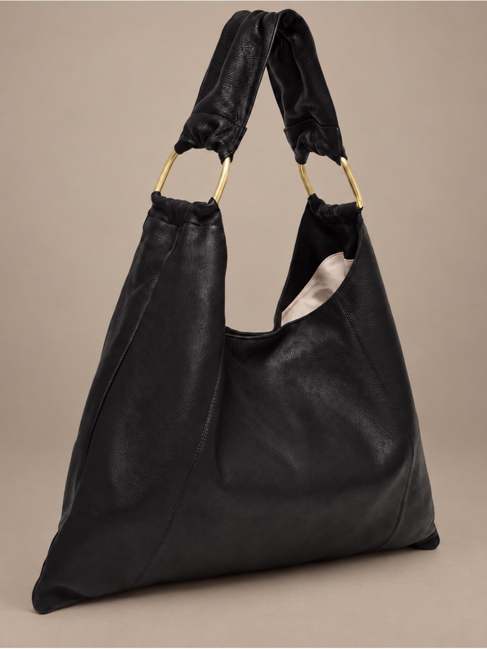 Margot New York Dakota Large Black Leather Hobo Bag NWT
